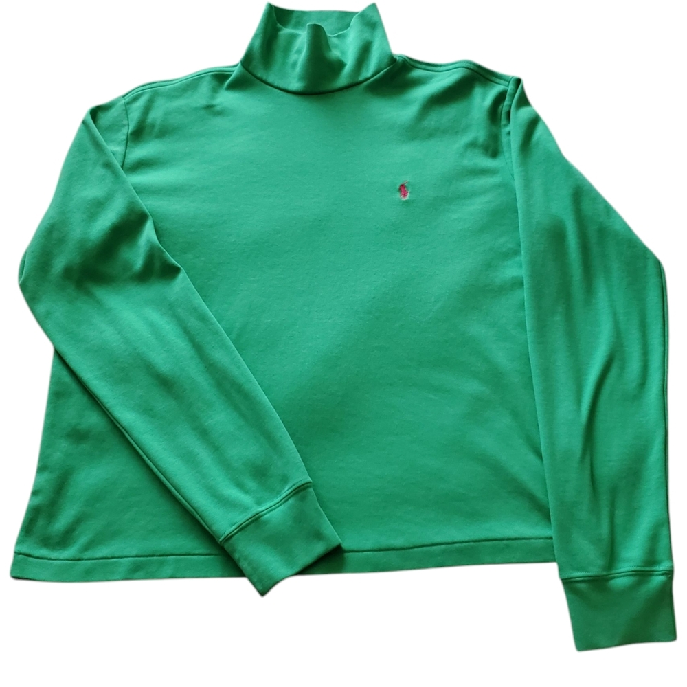 Ralph Lauren Sport Pink Pony GreenTurtleneck Longsleeve Shirt Normcore Preppy - Picture 5 of 10
